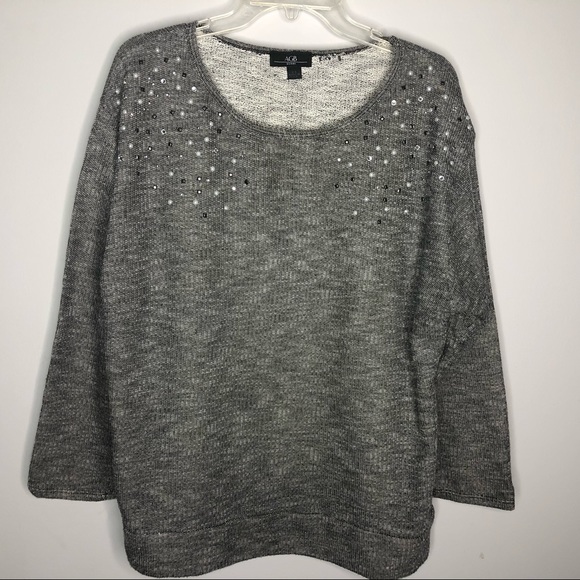 AGB Woman 2X Pearl and Rhinestone sweater - Picture 3 of 7